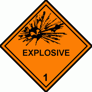 Explosive placard