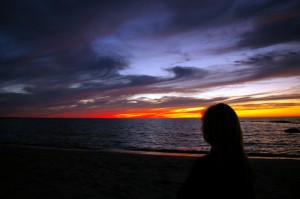 First Encounter -- Woman at Sunset